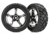 TRAXXAS Anaconda 2.2in Street Tyres on Tracer Chrome Wheel Front 2pcs - 2479R