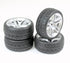 ABSIMA Onroad Radial Rubber Tyre on 10 Spoke Silver Wheel 4pcs - AB2510005