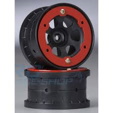 PROLINE EPIC 2.2/3.0in Short Course Black Wheel with Red Beadlock Fr 2pcs - PR2704-03D