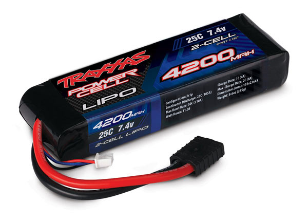 TRAXXAS 4200mah 7.4V 2S Lipo Battery w/ Balance Plug - 2867