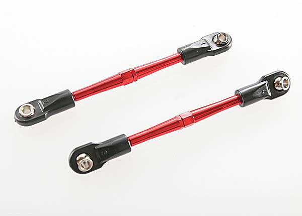 TRAXXAS 62mm Front Tie Rod Turnbuckles Red Aluminium w/ Rod Ends & Pivot Balls 2pcs - 3139X