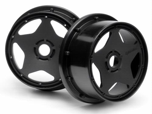 HPI Super Star Black Fr Wheel suit Baja 5B 2pcs - HPI-3221