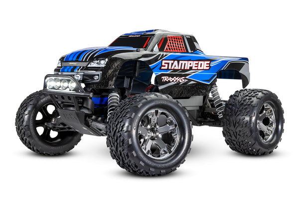 TRAXXAS STAMPEDE 2wd MONSTER TRUCK Blue w/ LED Lights, Battery & Charger 36054-61BLU