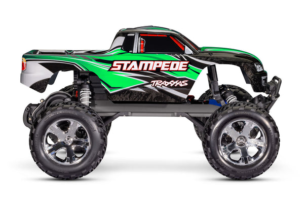 TRAXXAS STAMPEDE 2wd MONSTER TRUCK Green w/ LED Lights, Battery & Charger 36054-61GRN