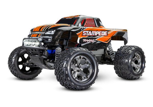 TRAXXAS STAMPEDE 2wd MONSTER TRUCK Orange w/ LED Lights, Battery & Charger 36054-61ORNG