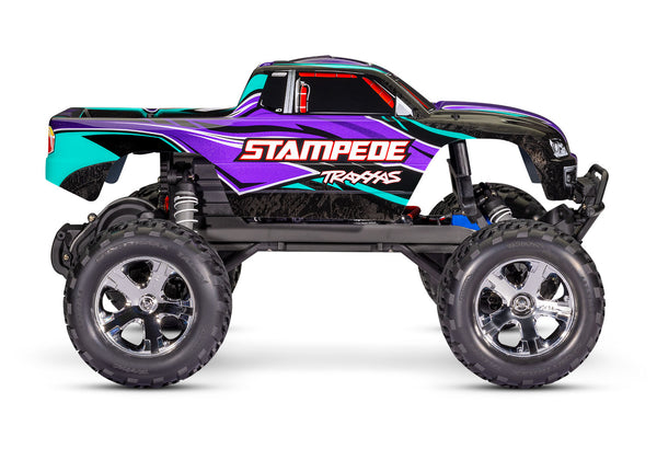 TRAXXAS STAMPEDE 2wd MONSTER TRUCK Purple w/ LED Lights, Battery & Charger 36054-61PRPL
