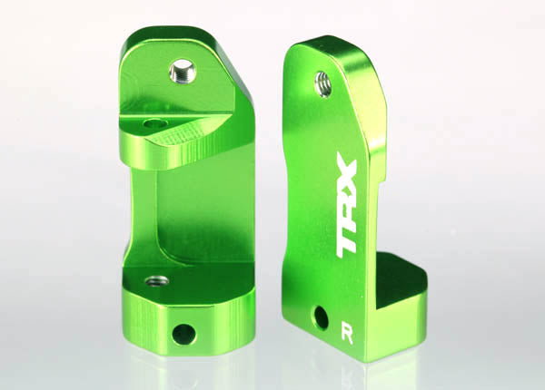 TRAXXAS 30deg Caster Blocks Green Aluminium w/ Screw Pins - 3632G