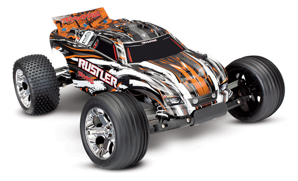 TRAXXAS RUSTLER 2wd STADIUM TRUCK Orange w/ LED Lights, Battery & Charger 37054-61ORNG