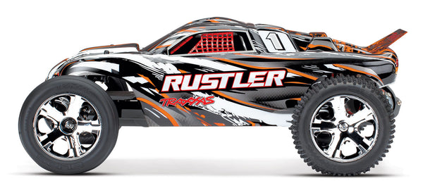TRAXXAS RUSTLER 2wd STADIUM TRUCK Orange w/ LED Lights, Battery & Charger 37054-61ORNG