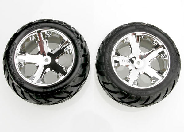 TRAXXAS Anaconda Street Tyres on 2.8in All-Star Chrome Wheels Rear 2pcs - 3773