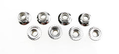 TRAXXAS 5mm Flanged & Knurled Silver Nyloc Nuts 8pcs - 5147X
