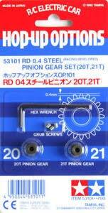 TAMIYA 20T, 21T 0.4P Pinion Gears w/ Allan Key - 53101