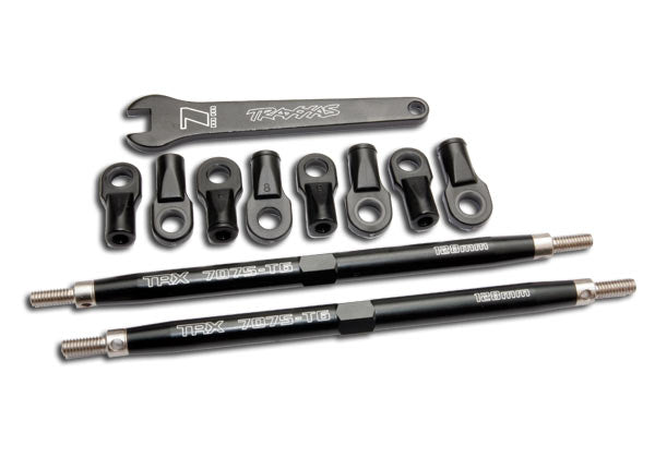 TRAXXAS 128mm Turnbuckle Toe Links Black Aluminium w/ Rod Ends 2pcs - 5338R - 5338A