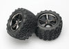 TRAXXAS Talon Tyres on 3.8in Gemini Black Chrome Wheels 14mm 2pcs - 5374A