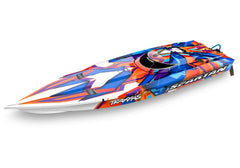 TRAXXAS SPARTAN BRUSHLESS BOAT 36in Orange R with TQi 2.4Ghz Bluetooth Radio Gear, VXL-6s 1800kv Driveline and TSM - 57076-4ORNGR