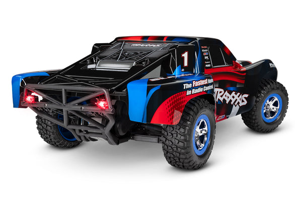 TRAXXAS SLASH 2wd SHORT COURSE TRUCK Red/ Blue w/ LED Lights, Battery & Charger 58034-61RBLU