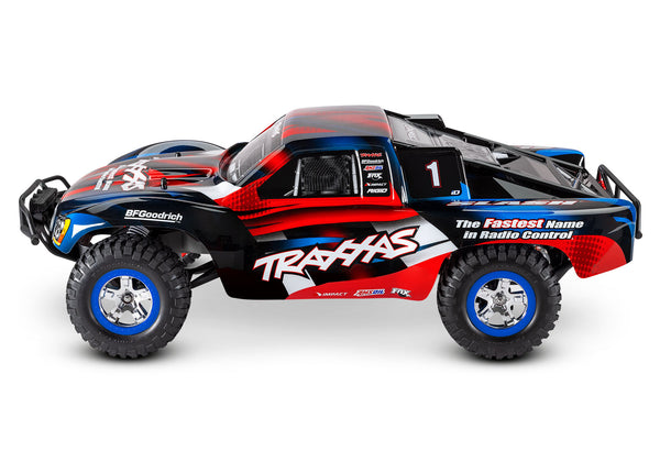 TRAXXAS SLASH 2wd SHORT COURSE TRUCK Red/ Blue w/ LED Lights, Battery & Charger 58034-61RBLU