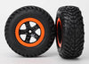 TRAXXAS Off Road Racing Tyres on Black Split Spoke Wheel w/ Orange Beadlock 2pcs - 5863R