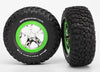 TRAXXAS BFG Mud Terrain T/A MK2 Tyre on Chrome Wheel w/ Green Beadlock 2pcs  - 5865