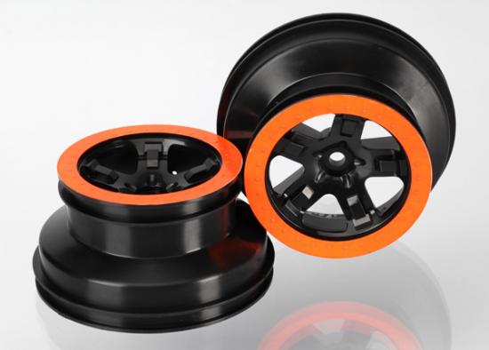 TRAXXAS SCT Wheels Black w/ Orange Beadlock 2pcs - 5868X