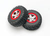 TRAXXAS SCT Off Road Tyres on Satin Chrome Wheels w/ Red Beadlock 2pcs - 5873A
