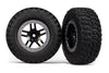 TRAXXAS SCT BFGoodrich T/A KM2 Mud Tyres on Black Split Spoke Wheel w/ Satin Chrome Beadlock 2pcs - 5883