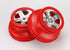 TRAXXAS SCT Satin Chrome Wheels 2.2/3in w/ Red Beadlock 14mm Hex 2pcs - 5972A
