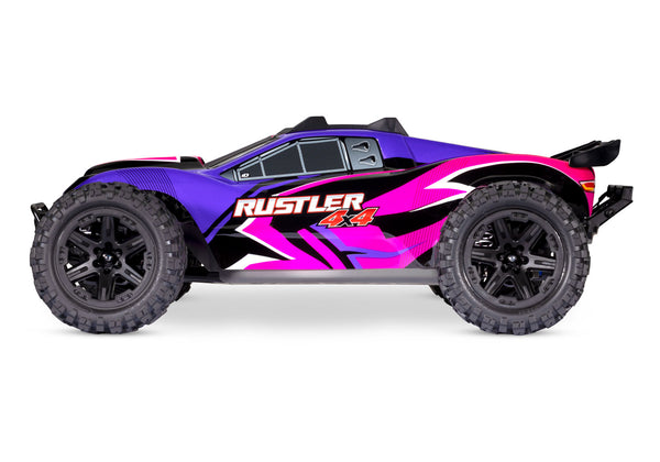 TRAXXAS RUSTLER 4WD STADIUM TRUCK Pink w/ LED Lights, Battery & Charger 67064-61PINK