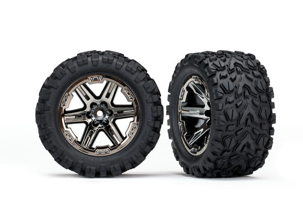 TRAXXAS Talon EXT 2.8in Tyres on Black Chrome RXT Wheels 2pcs - 6773X