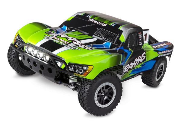 TRAXXAS SLASH 4wd Green Short Course Truck w/ LED Lights, Battery & Charger - 68054-61GRN