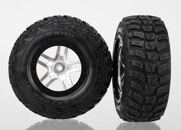 TRAXXAS S1 Kumho Tyres on Satin Chrome Split Spoke Wheels w/ Black Beadlock 2pcs - 6874R