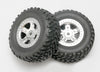 TRAXXAS 1:16 SCT Off Road Tyres on Satin Chrome Split Spoke Wheels 2pcs - 7073