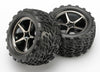 TRAXXAS 2.2in Talon All Terrain Tyres on Gemini Wheels Black Chrome 12mm 2pcs - 7174A