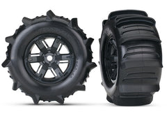 TRAXXAS Paddle Tyres on Black 6-Spoke Wheels 24mm 2pcs - 7773