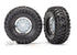TRAXXAS Canyon Trail Tyres on 1.9in Wheels Grey Slot w/ Chrome Ring & Center Caps 2pcs/ea - 8166