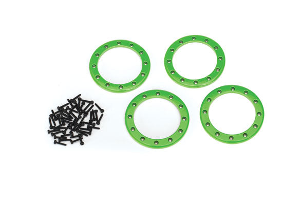 TRAXXAS Beadlock Rings 2.2in Green Aluminium w/ Hardware 4pcs - 8168G
