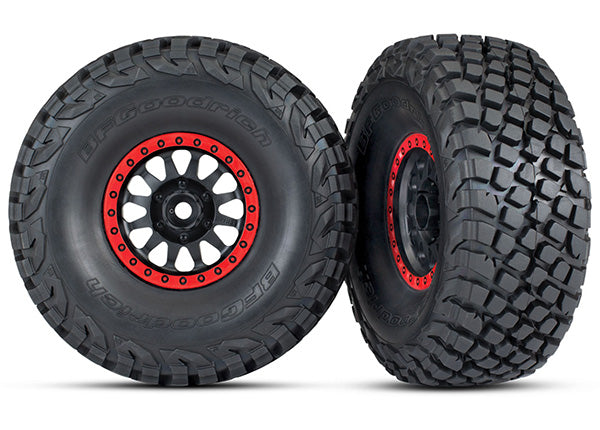 TRAXXAS SCT BFGoodrich Baja KR3 Tyres on Method Race Wheels w/ Red Beadlock 17mm 2pcs - 8474