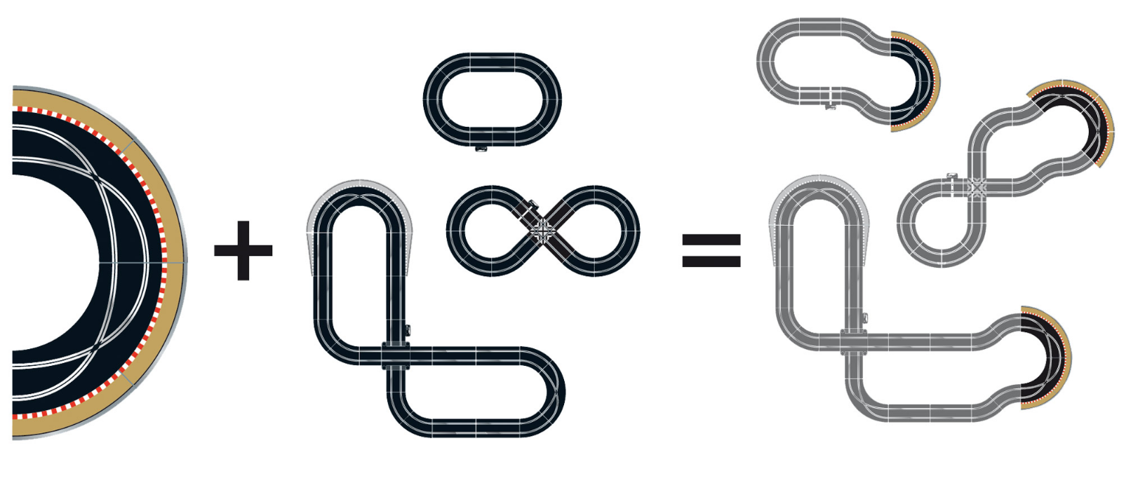 SCALEXTRIC Track Extension Pack 1 Racing Curves w/ Borders - C8510