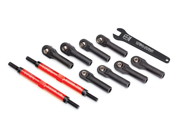 TRAXXAS 144mm Toe Link Turnbuckles TUBES Red Aluminium 2pcs - 8638R