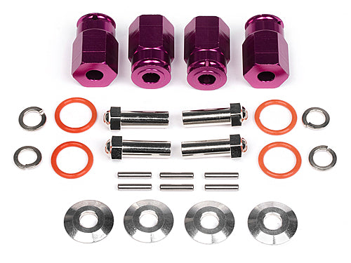 HPI 12x24mm Aluminium Wide Hex Hub Set Purple - HPI-88055