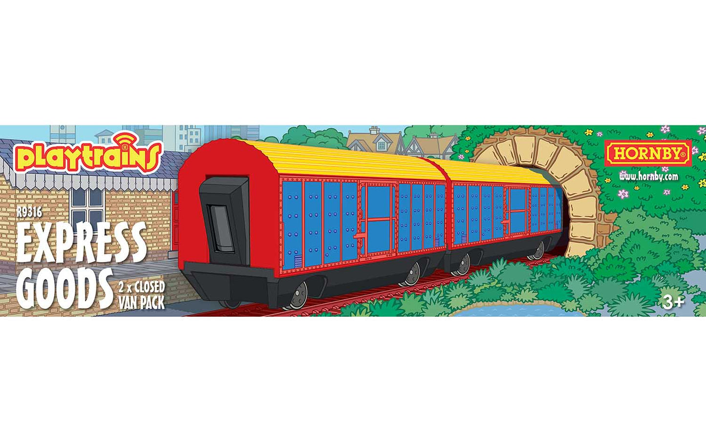 HORNBY PLAYTRAINS 'Express Goods' 2x Closed Wagon Pack - R9316