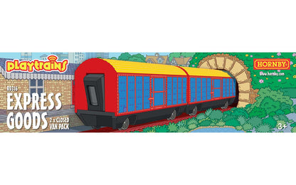 HORNBY PLAYTRAINS 'Express Goods' 2x Closed Wagon Pack - R9316