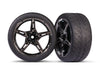 TRAXXAS 73mm Response Sticky Tyres on Black Chrome 5-Spoke Rr Wheels 2pcs - 9371