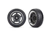 TRAXXAS 73mm Response Sticky Tyres on Chrome/ Black Fr Wheels 2pcs - 9372