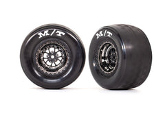 TRAXXAS Rear Black Chrome Wheels w/ Mickey Thompson Drag Slicks 2pcs - 9475X