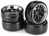 ABSIMA Onroad Drift Tyre on Black/ Chrome Wheel Set 4pcs - AB2510041