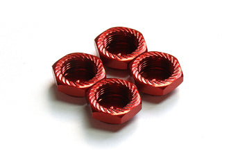ARGUS M12x1mm Serrated Cap Nut Red Aluminium 4pcs - AG05-260101