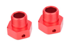 TEAM CORALLY 17mm Wheel Hex Adaptors Red Aluminium 2pcs - C-00180-329