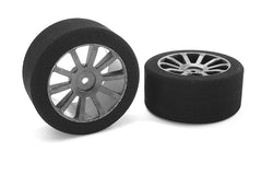 TEAM CORALLY ATTACK 1:10 Rear Touring 40sh Foam Tyres on 30mm Carbon Wheels  2pcs - C-14705-40