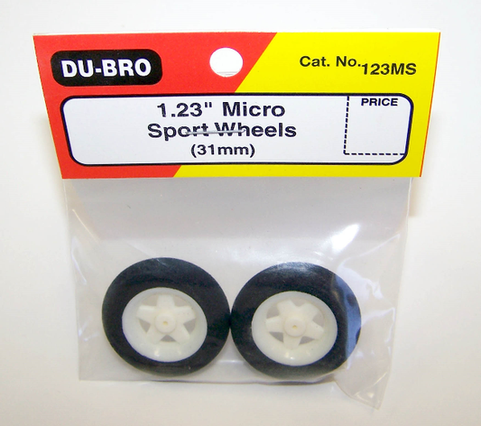 DUBRO 6.8x31mm Micro Sport Wheels suit 1.2mm Axle 2pcs - DBR123MS
